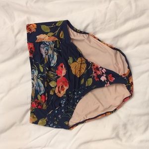 Floral high waisted bikini bottom